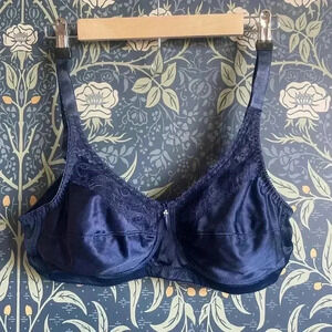 Trulife Barbara Navy Mastectomy Soft Cup Lace Bra 42B